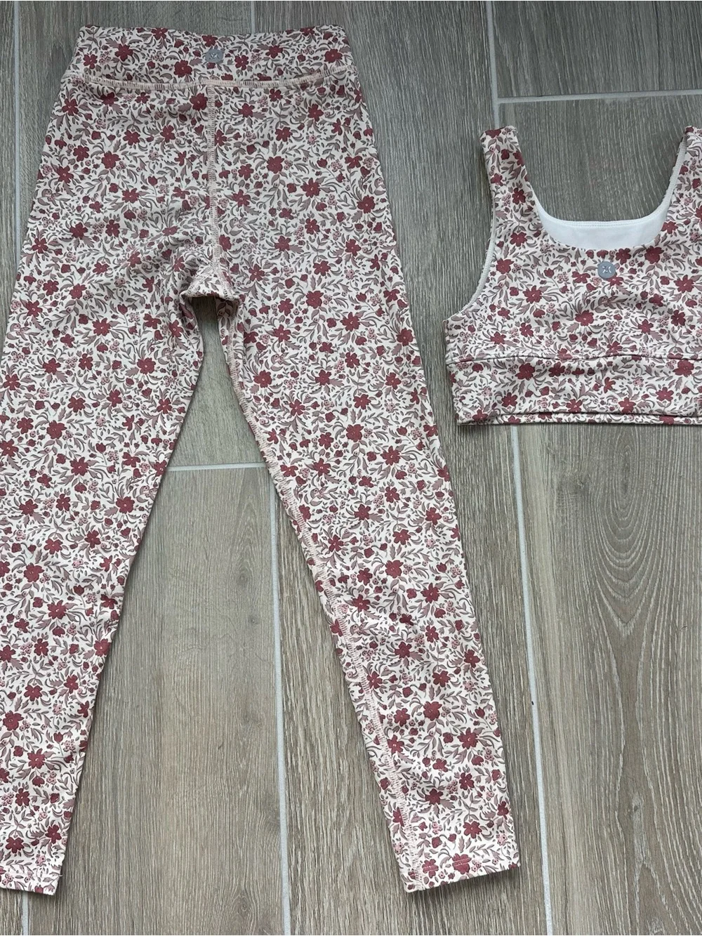 Rylee + Cru Dusty Rose Floral Leggings and Crop Top PLAY Set